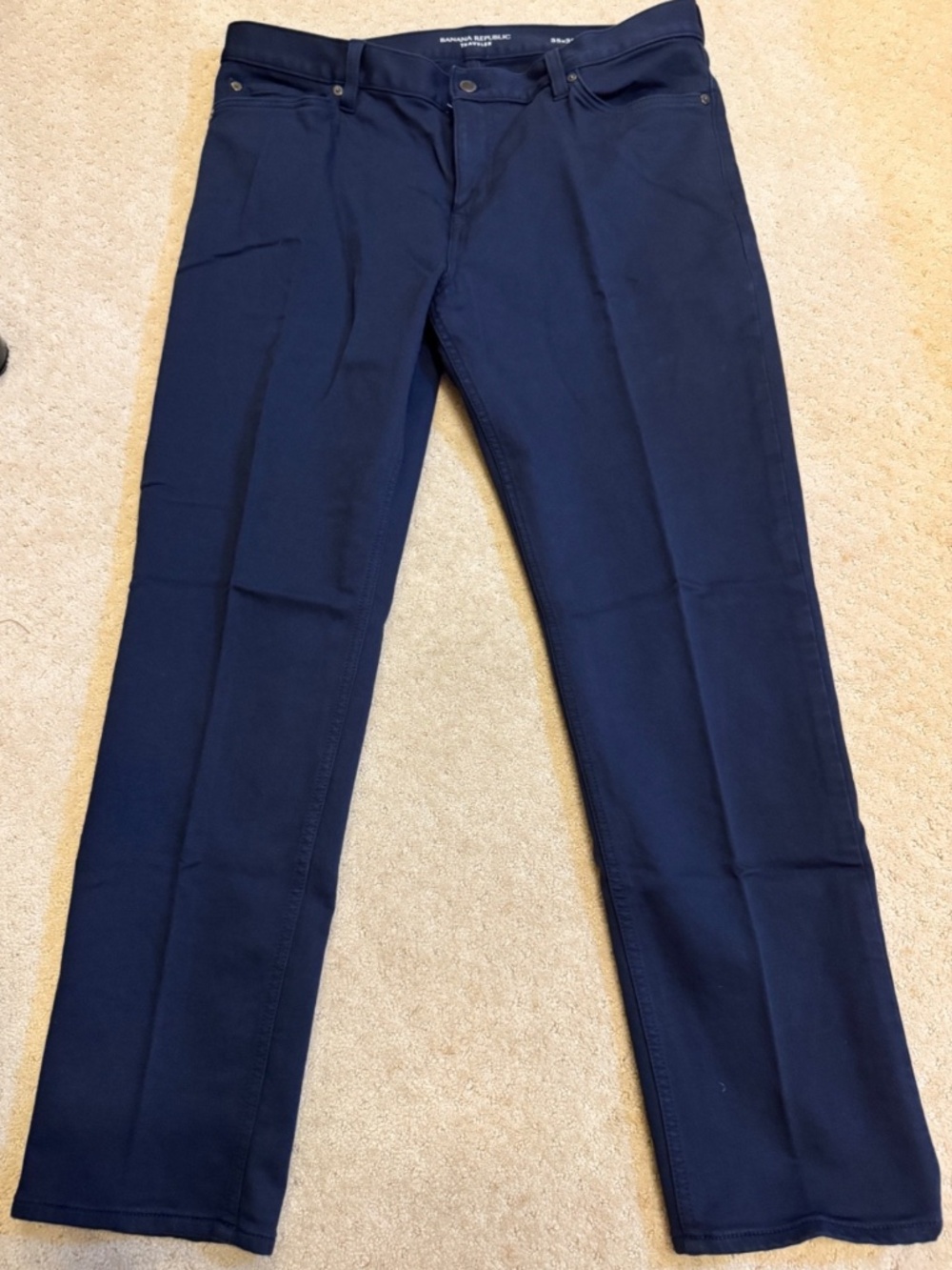 Banana Republic Men's Skinny Fit Traveler Navy Pants 35x30